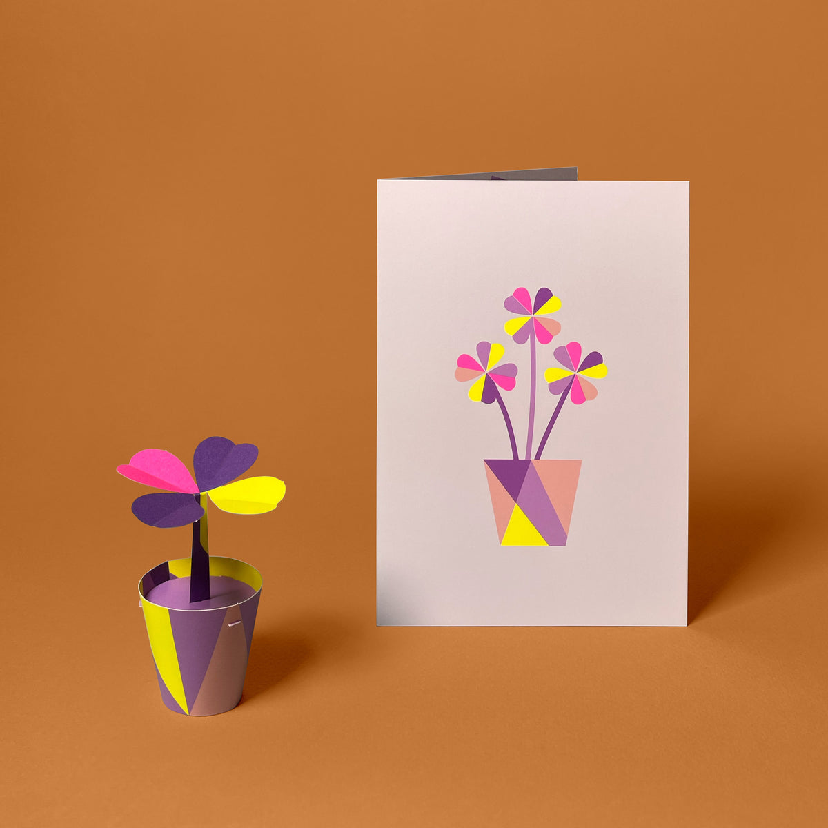 HeyCards Mini Glücksklee – Karte und gefaltetes Objekt, Seitenansicht