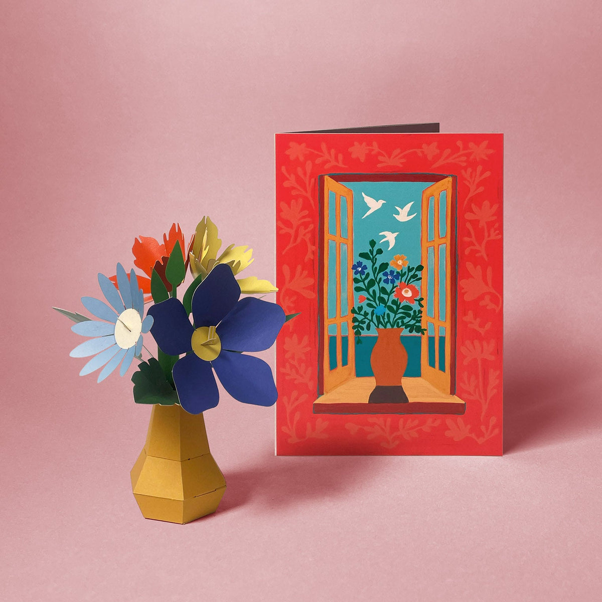 12 Grußkarten im Set: Ein Jahr sorglos: Blumen am Fenster