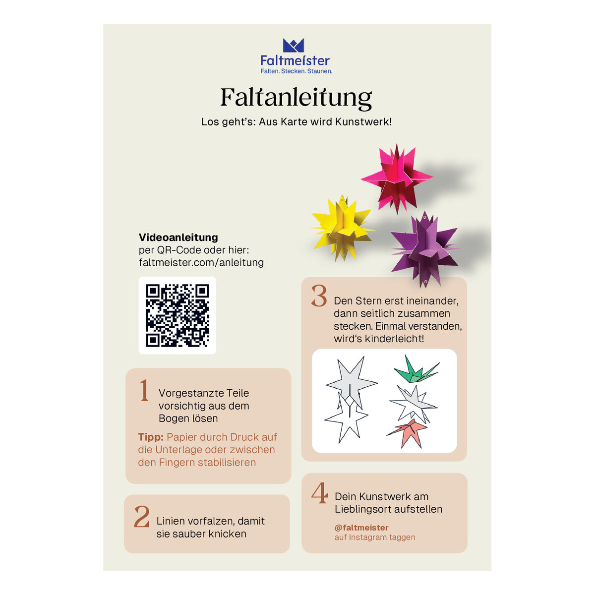 Bastelanleitung Drei Sterne