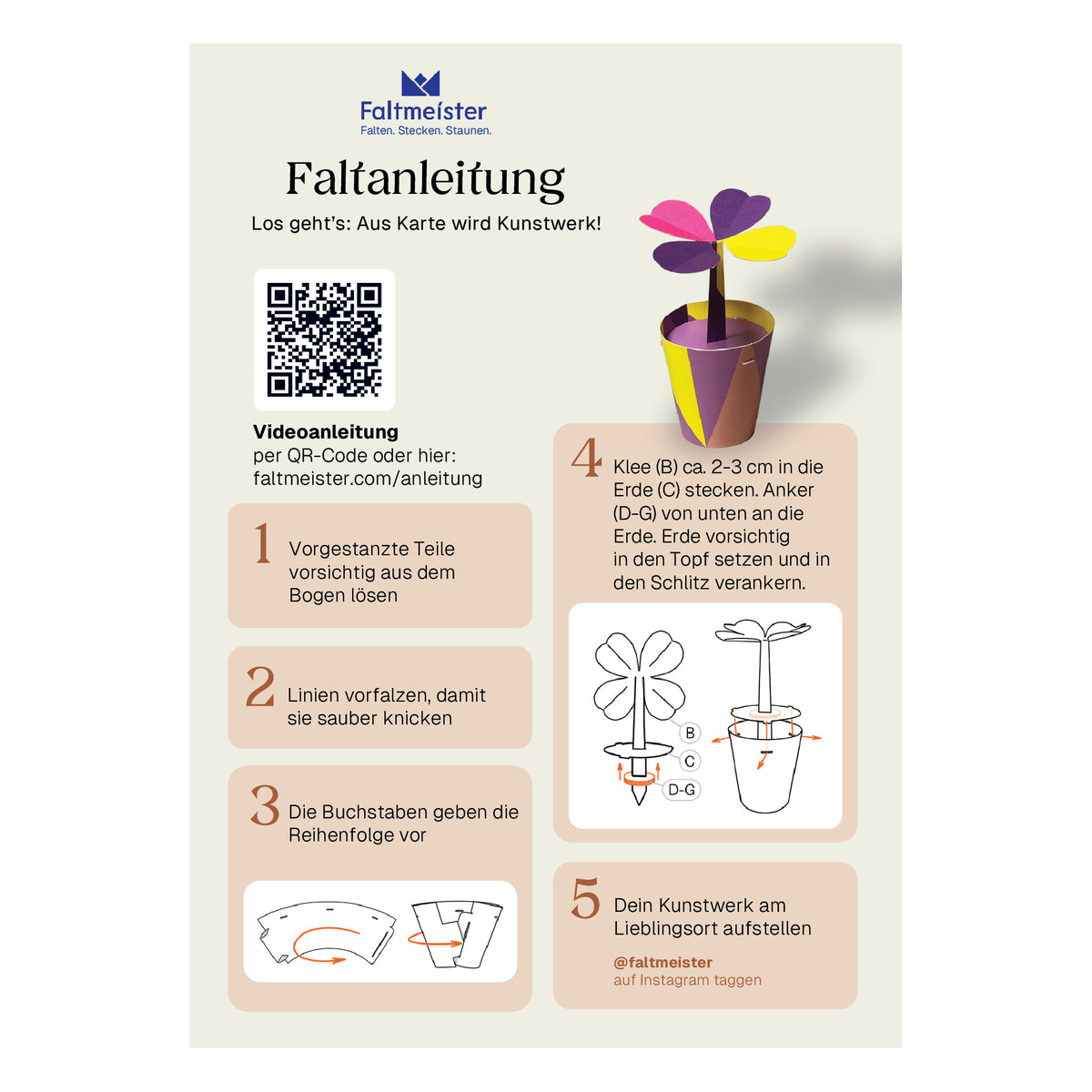 Bastelanleitung Mini Glücksklee