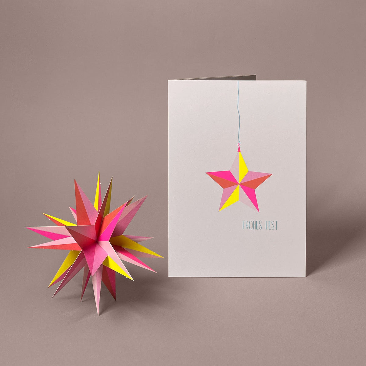 6 HeyCards Karten im Set: Weihnachten und Neujahr in Neon: HeyCards Winterstern