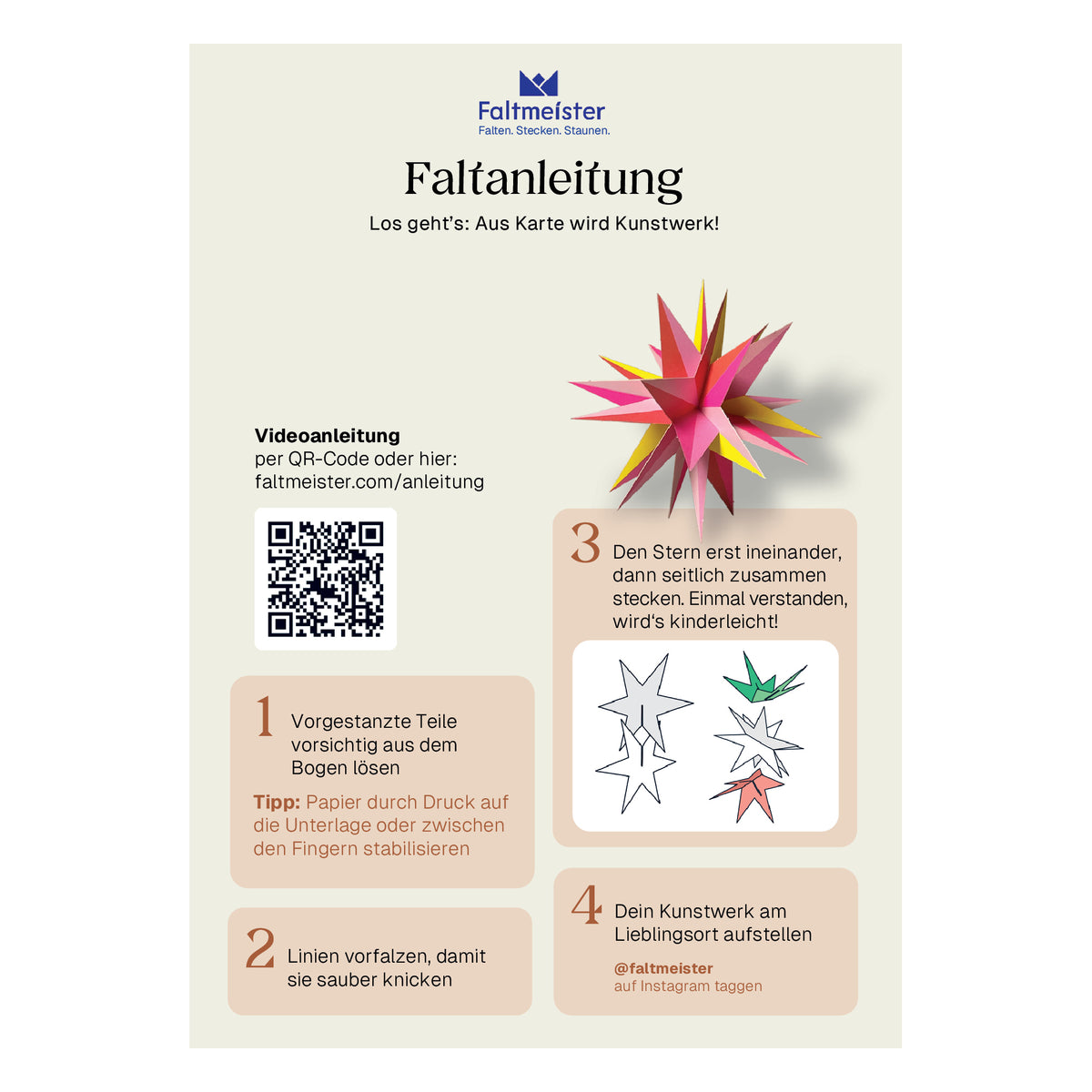 Bastelanleitung Winterstern